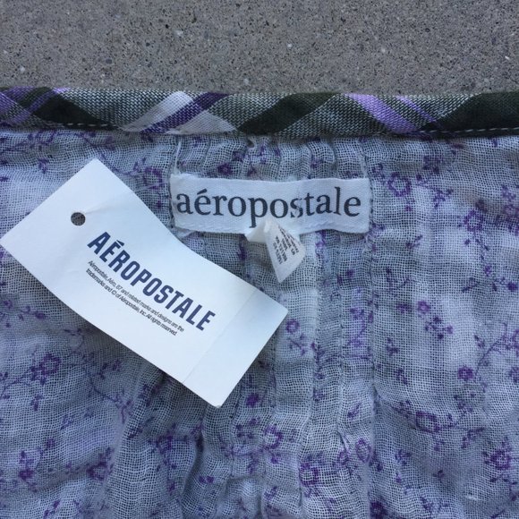 Aeropostale Plaid Cotton Gauze Top NWT - Picture 7 of 10